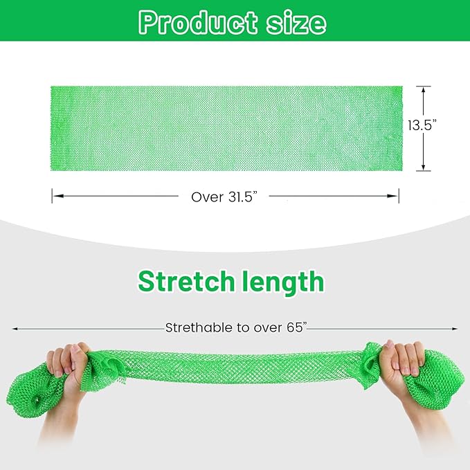 ZOCY African Net Sponge, Authentic Exfoliating Body Scrubber for Bath and Shower, Multiple Textures with Gentle Deep Exfoliating and Rich Lather for All Skins (Green)