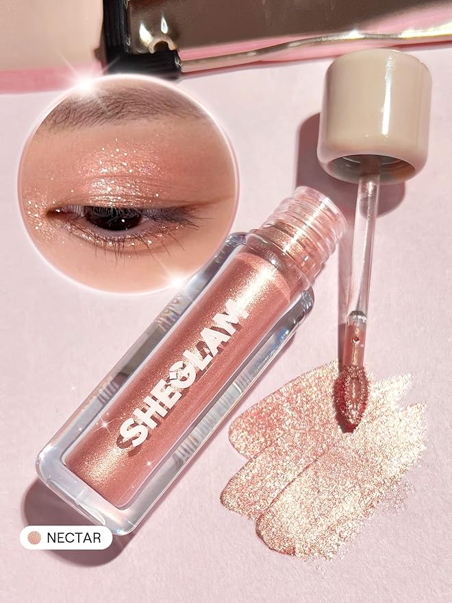 SHEGLAM Airglow Eye Tint 16 Hours Long-Lasting Liquid Eyeshadow Shimmer High-Impact Color Single Eyeshadow - Nectar
