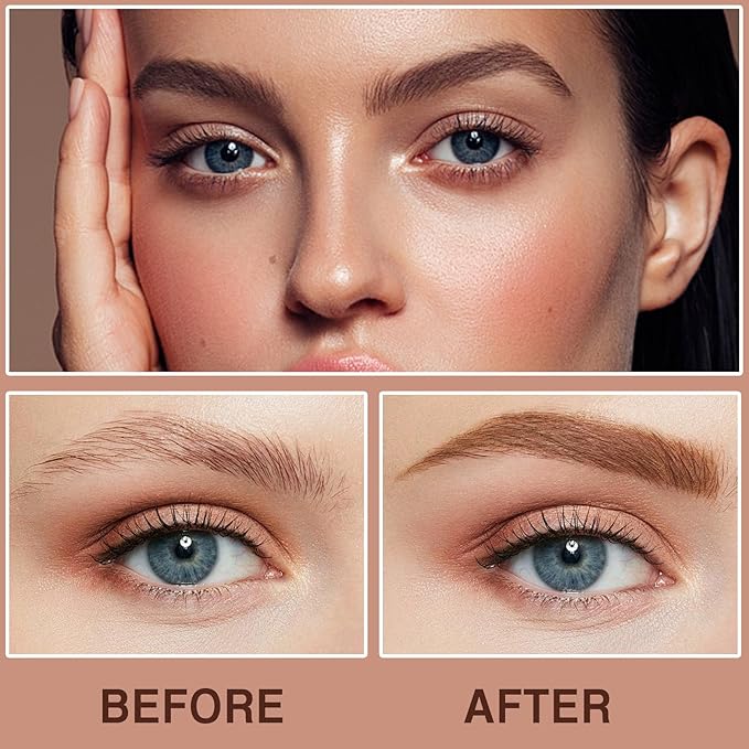 2Pcs Dark Brown Tattoo Eyebrow Gel Easy Peel Off, Tinted Eye Brow Gel, Waterproof & Sweatproof & Transfer-proof, All Day Weal, for All Skin Types, Mother's Day Makeup Gift