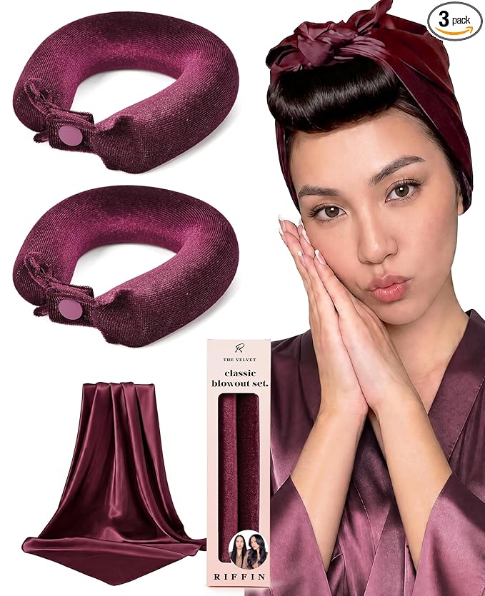 Classic Heatless Curls Overnight Rods - Upgraded Directional Grip Velvet Heatless Hair Curler to Sleep in No Heat Heatless Curling Flexi Rods Foam Hair Rollers for Blowout Look Long & Medium Hair
