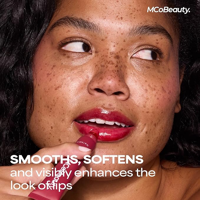 MCoBeauty Peptide Lip Treatment - Latte, Creamy Coffee - Tinted Plumping Balm Gloss - Hydrating Cream Oil Formula with Shea Butter & Peptides for Soft Plump Lips - Vegan & Cruelty Free