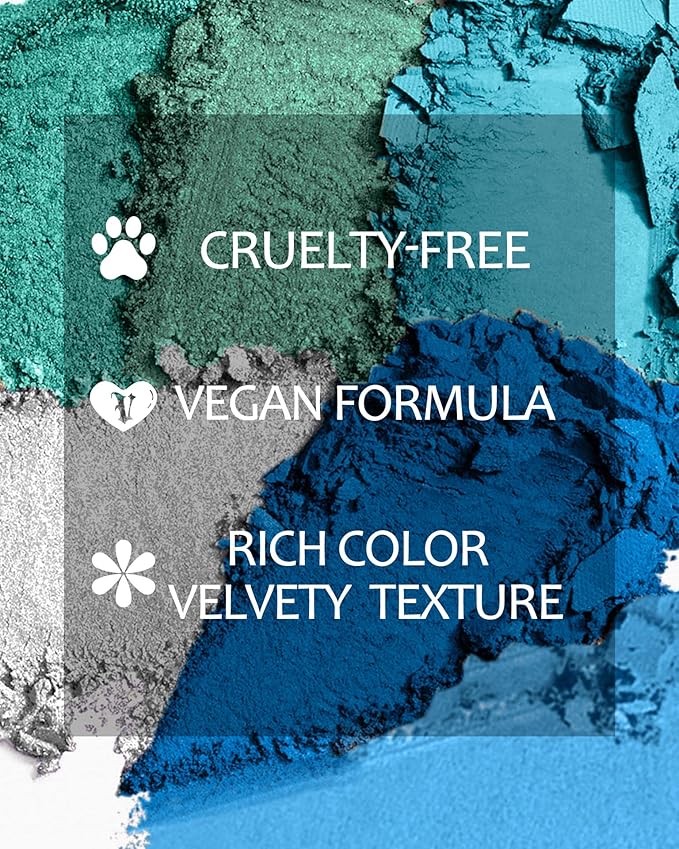 MAKI YIKA Blue Eyeshadow Palette for Women Blue Eye Shadow 9 Color Matte Shimmer Glitter Eye Makeup Palette Long Lasting Pigmented Eyes Makeup-9Blue