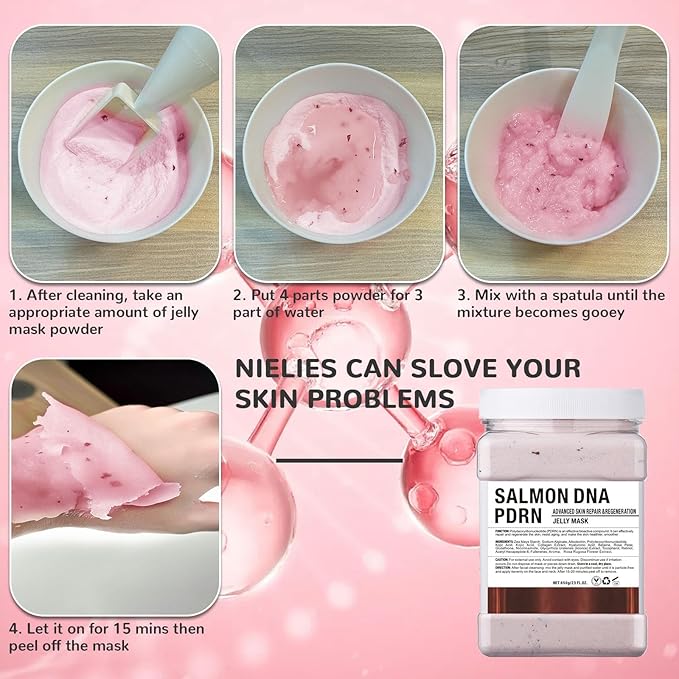Hydro Jelly Masks for Facials, Jelly Mask Powder, Esthemax Hydro Jelly Mask, Moisturizing& Hydrating 23 Fl Oz (Salmon PDRN)