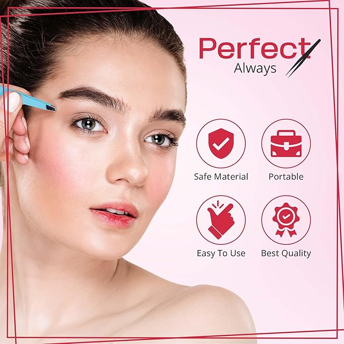 Exquisite 8-in-1 Eyebrow Kit for Women & Men – Luxury Eyebrow Grooming Kit with 4 Precision Tweezers For Eyebrows, Eyebrow Razor, Eyebrow Scissors, Eyebrow Brush/Comb & Pencil with Padded Case