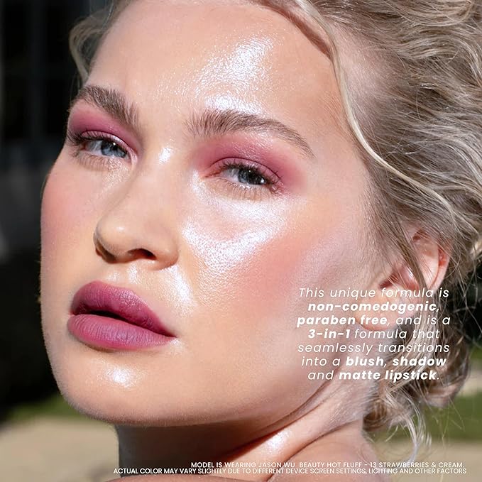 Jason Wu Beauty Hot Fluff Modern Matte Lipstick - 3-in-1 Lipstick, Blush, Shadow, 3.8g 0.134oz (Strawberries And Cream, 3.8g)