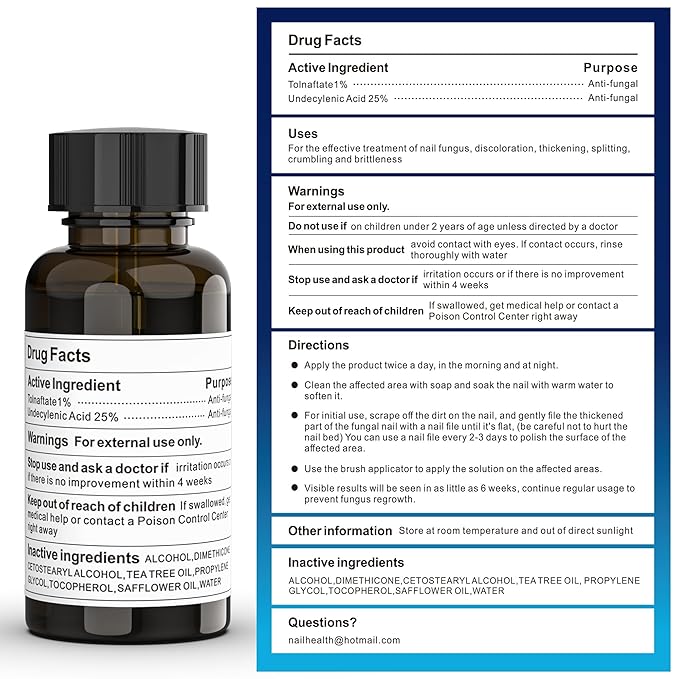 Toenail Fungus Treatment Extra Strength – Maximum OTC with 25% Undecylenic Acid – for Thick, Nail Strengthener and Growth, for Broken, Discolored Nail & Ingrown Toenail, 30ml