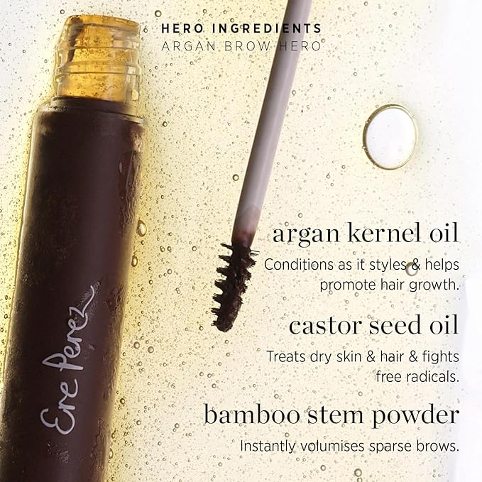 Ere Perez - Natural Argan Brow Hero | Tinted, Versatile, Conditioning | Omegas 3+6, Vitamin E, Castor Oil | Vegan, Cruelty-Free, Clean Beauty (Pristine, 0.12 oz | 3.5 ml)