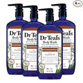 Dr Teal's Body Wash with Pure Epsom Salt, with Coconut Oil, 24 fl oz (Pack of 4)