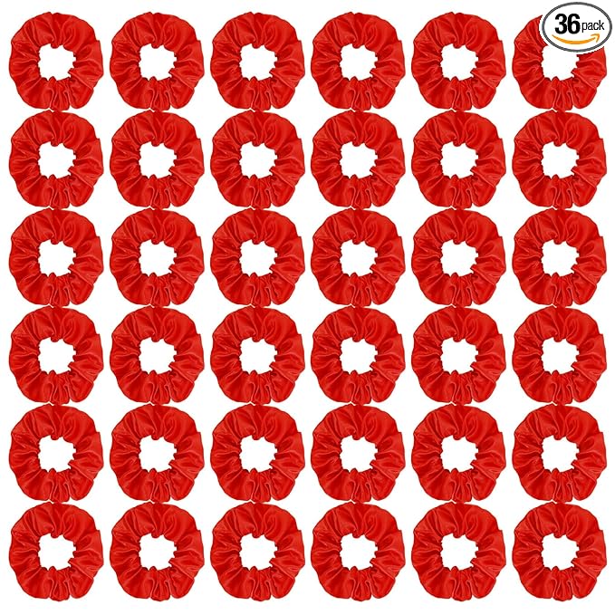 Silk Satin Scrunchies for Women Girls 36 PCS Hair Scrunchies Silk Satin Hair Ties for Thick Hair Bulk Hair Ties Hair Accessories