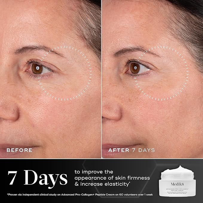 Medik8 Advanced Pro Collagen Peptide Cream - Daily Face Moisturizer for Dry Skin - Lifting Moisturizer Face Cream with Anti-Aging Peptides - 1.6 oz