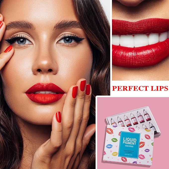 12 Colors DIY Lip Gloss Pigment Set，Liquid Pigment for Lip Gloss Natural Multifunctional High Color Rendering Red Warm Color Pigment for Lip Gloss Making-Set A