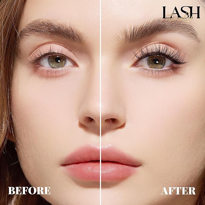 Self Adhesive Eyelashes Glue Free Easy Removal lash Extensions Natural Classic Wispy Winks 10-14mm Version 5D Upgrade D Curl Thick Press on Natural False Eyelashes 90 Lash Clusters Kit