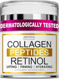 Retinol Cream for Face with Collagen Peptides - Anti Aging Wrinkle Cream for Women and Men - Day-Night Facial Moisturizer with Hyaluronic Acid - Tightening and Skin Firming - Neck & Décolleté
