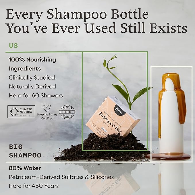 The Earthling Co. Shampoo Bar - Promote Hair Growth, Strengthen & Volumize All Hair Types - Paraben & Sulfate Free formula with Natural, Vegan Ingredients for Dry Hair (Cool Breeze, 3 oz)