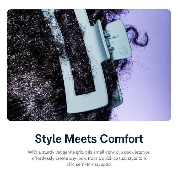 Gimme Beauty Thick Hair - X-Long Hair Holds More - Velvet-Like Finish Clip for All Lock Types - Non-Slip, Firm-Hold Daily Wear Accessory - Essential, Retractable Clip - Blue