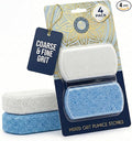 Earth & I Pumice Stone for Feet – 4-Pack Callus Remover Set | 2 Coarse + 2 Fine Dual-Grit Dead Skin Scrubber, Heel Exfoliator & Foot Scrubber for Baby-Soft Feet