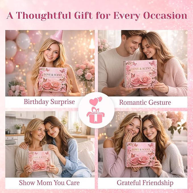 Perfume Gift Set for Women, 4 x 20ml Eau de Parfum Spray, Floral & Fruity Fragrance Set (Elegant, Confidence, Romantic, Lively), Travel Size Perfume, Gifts for Women, Wife, Girlfriend & Mom