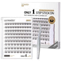 LA MAESII Self Adhesive Lash Clusters Kit, 10-14mm Self Adhesive Eyelashes Kit, DIY Eyelash Extensions, Natural Look Lashes No Glue Needed(R9-04)