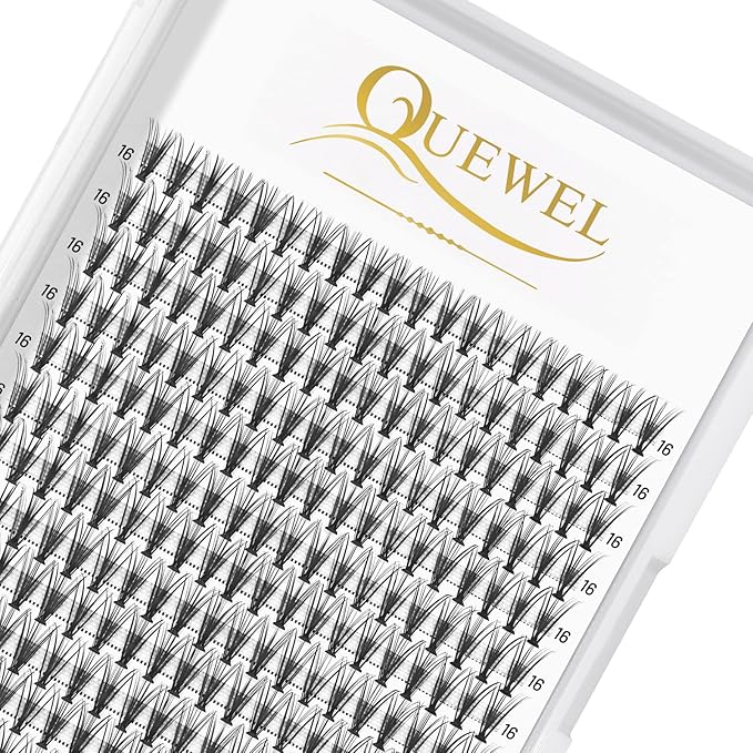QUEWEL Cluster Lashes 240Pcs Individual Lash 20D 0.07D Curl 16mm Knot-Free Lash Extensions Clusters Lashes Soft&Natural False Eyelashes Individual DIY Eyelash Extension at Home(20D 0.07D 16)