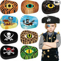 Panelee Adhesive Eye Patches for Kids Boys Bulk Halloween Pirate Toddler Eye Patch Breathable Material, Light Blocking Cotton Colorful and Fun Designs for Boys, 9 Styles(90 Pcs)