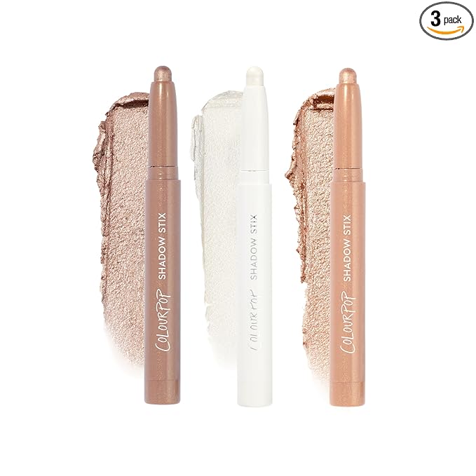 ColourPop Shadow Stix Makeup Kit - Shimmer Eyeshadow Make Up Set - Vegan & Cruelty-Free Cream Eyeshadow Sticks with High-Pigment & Metallic Finishes (3 Count)