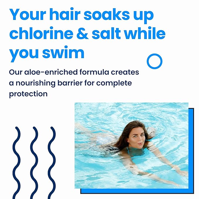 AQUA GUARD Pre-Swim Hair Defense | Protect Hair Before You Swim | Prevents Chlorine Damage + Softens Hair While Swimming | Made in California | Color Safe, Leaves Hair Smelling Great | 5.3 oz