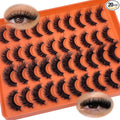 False Eye Lashes Strips Wispy Faux Mink 3D Cat Eyelashes 18mm 20mm Long Fluffy D Curl Strips Lashes Multipack Pack 2 Styles Mixed Lash Bulk YH320
