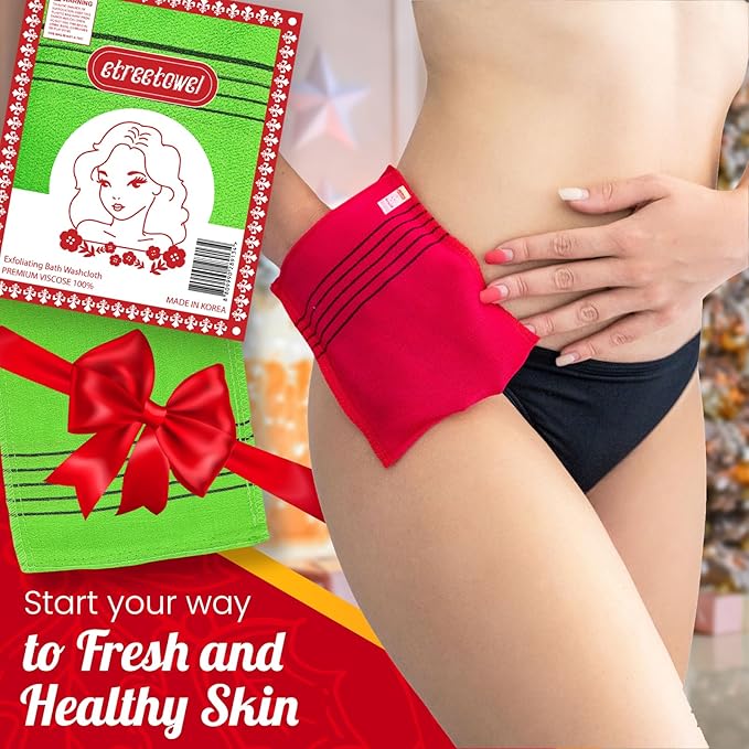 etreetowel Anti-Shrink Korean Asian Exfoliating Bath Washcloths Mitt Scrub for Body washcloth Glove Premium Viscose Rayon Onsen Towel Korea Made (6PACK)