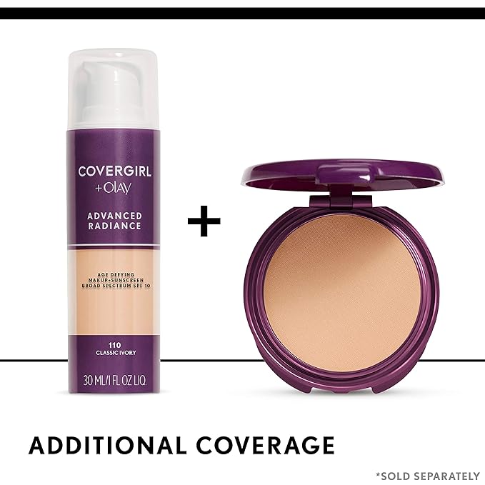 COVERGIRL Advanced Radiance Age Defying Foundation Makeup Creamy Beige, 1 oz (Pack of 2)