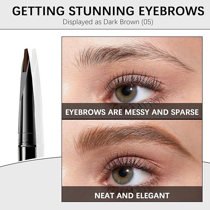 MAVENI Browcharm Microblading Eyebrow Pencil for Women,0.1mm Ultra-Fine Mechanical Pencil,Makeup Brow Definer Waterproof (CU 05 Deep Brown, 1 Count Pack of 1)