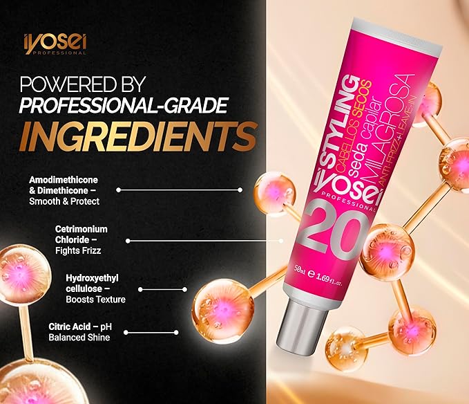 Professional Miracle Hair Silk No. 20 – Anti-Frizz Leave-In Hair Silk Serum for Dry & Damaged Hair | Frizz Control, Hydration & Satin Shine Finish – 50 ml