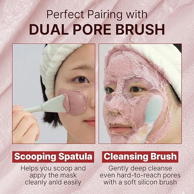 P.CALM Red Rice Bubble Deep Mask | Uneven Tone & Brightening Care, Carbonated Water & Red Rice Ferment for Smooth, Clean Skin, Clay Wash-Off Pack | Korean Skincare, 90g / 3.17 oz