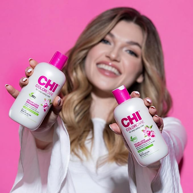 CHI ColorCare Color Lock Conditioner, Locks In Color & Replenishes Moisture For Color-Treated Hair, Sulfate, Paraben, & Cruelty-Free, 12 Oz