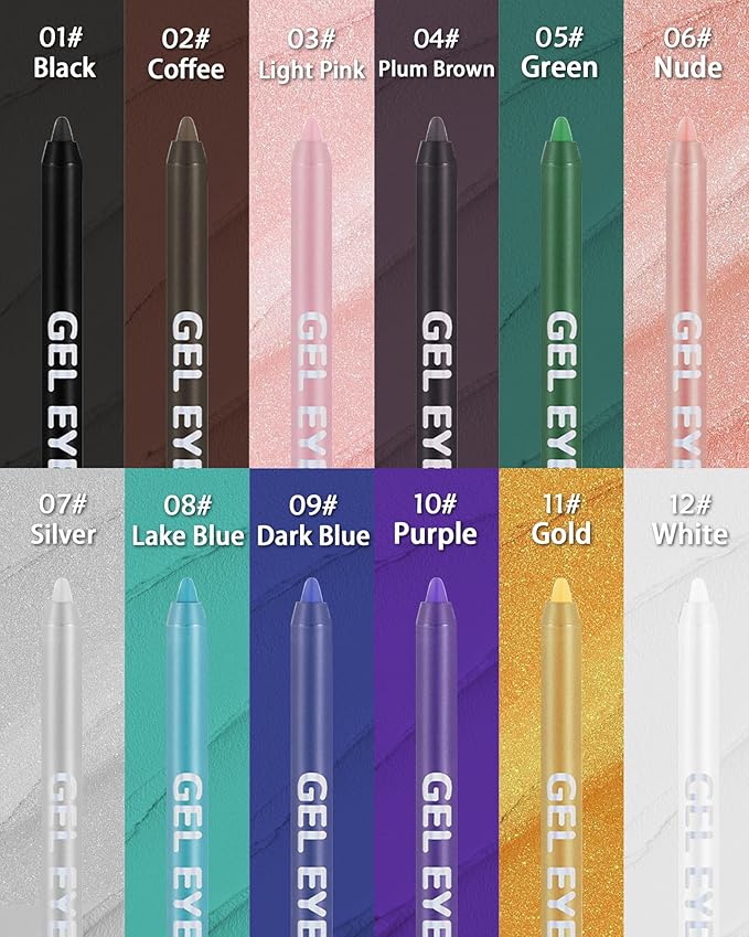 Waterline Gel Eyeliner Pencil, Dark Blue Matte Waterproof Long Lasting Cream Eye Liner Pencils with Sharpener, Hypoallergenic Highly Pigmented Precision Smudge-Proof Eyeliner Makeup Pen for Women-09