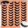Fluffy Lashes Mink 3D Cat Eye Dramatic Thick Volume EyeLashes Wispy 16mm Full Lash Strips Faux Mink Eye Lashes C Curl Short Cat Eyelahses Pack YH302