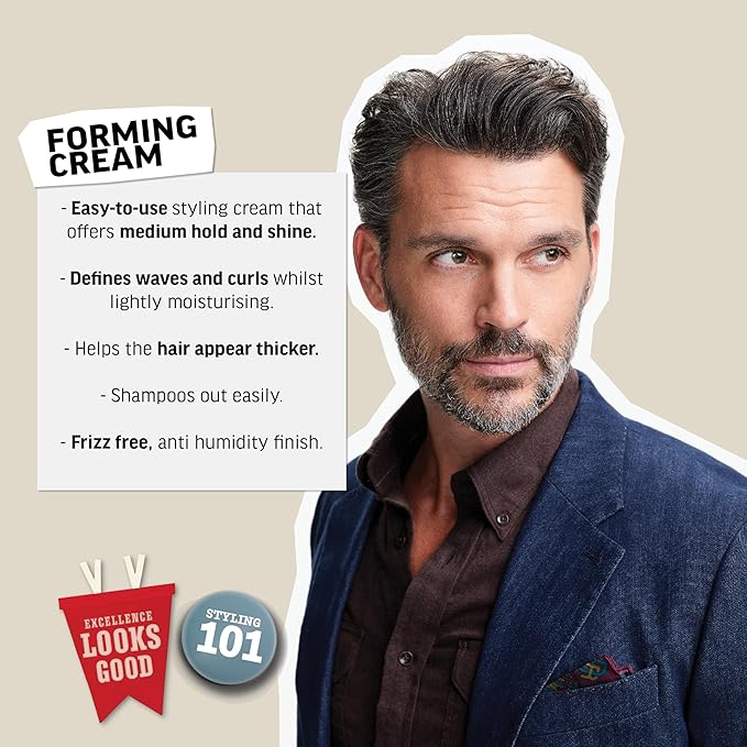 American Crew Men's Hair Forming Cream, Like Hair Gel with Medium Hold & Medium Shine, 3 oz