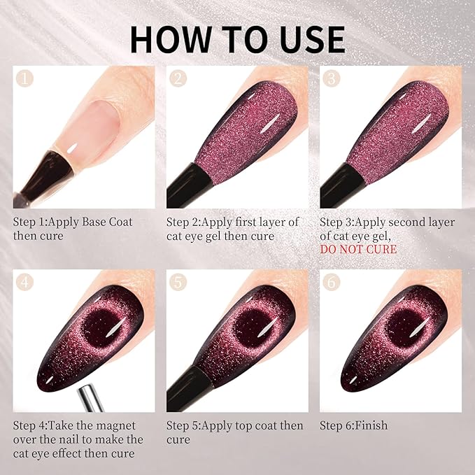 MAYCHAO 15ML Cat Eye Gel Nail Polish 1Pc Mysterious Red Gel Polish with Magnet Soak off Holographic Magnetic Nail Polish for Nail Art Manicure Salon DIY at Home, 0.5 OZ