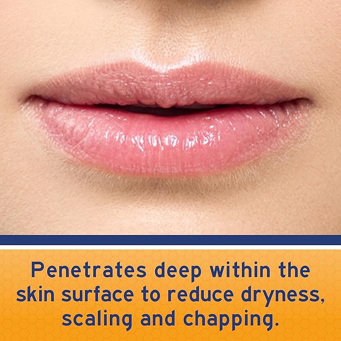 NEOSPORIN Lip Health Overnight Renewal Therapy White Petrolatum Lip Protectant, Nourishing Night Moisturizer to Repair Dry & Cracked Lips, Prevent & Protect Chapped Lips, 0.27 oz