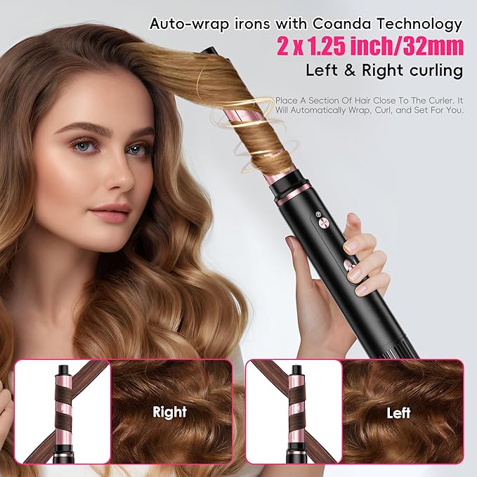 SKIMI 110,000 RPM Brushless Motor Hair Dryer Brush - 5 Multi-Styler for Fast Drying, Curling, Volumizing & Straightening | High-Speed Hot Air Brush for All Hair Types (Black & Red)