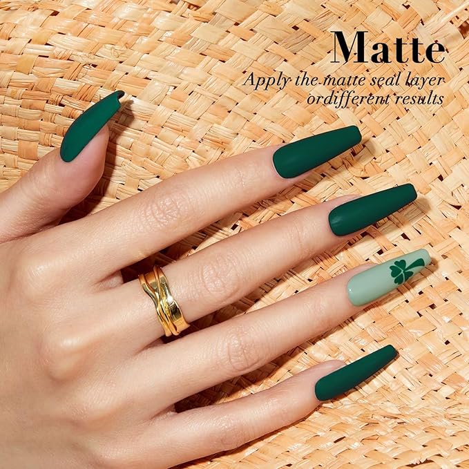 AZUREBEAUTY Deep Forest Green Nail Polish, St. Patrick's Day Quick Dry Formula, Strengthening Natural Nail Treatment, Home Salon DIY, Women Gift, 0.34 Fl Oz