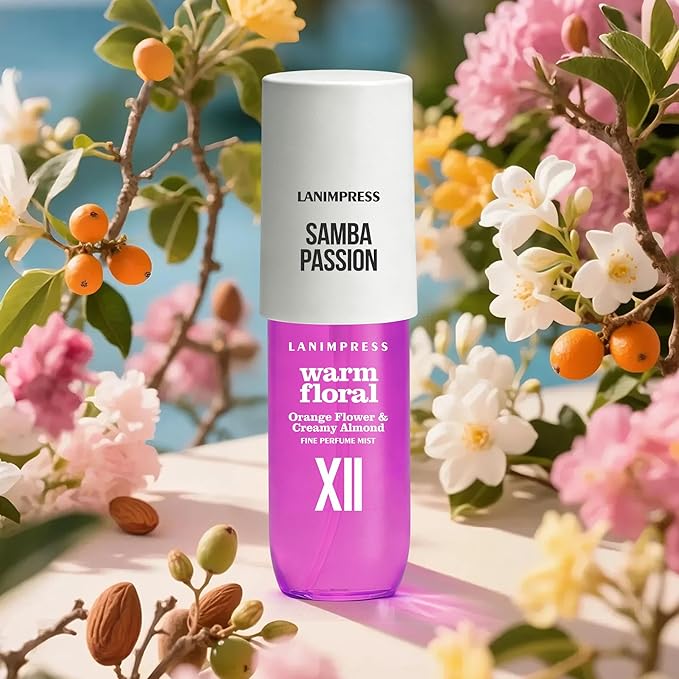 3 FL OZ Hair Mist and Body Spray, Eau De Parfum for Women,Travel Size Fragrance,Creamy Aroma Perfume No.12,Sweet Smells,Warm Floral Scent– With Notes of Orange Flower, Creamy Almond