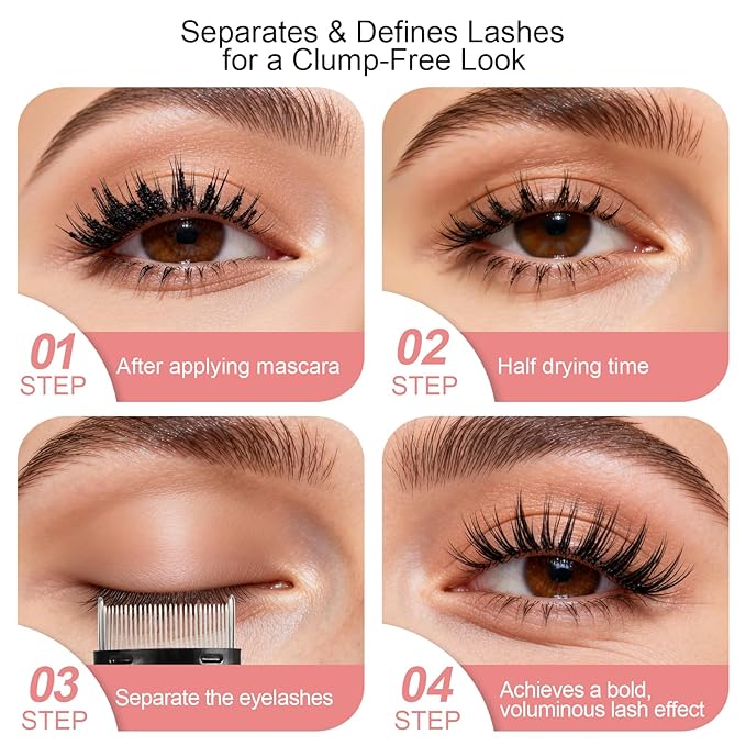 Eyelash Separator & Eyebrow Brush Set, Professional Eyelash Applicator Brush Angled Eyebrow Comb & Spoolie Brushes Dual-ended 3 Head Eye Makeup Tools for Removes Clump Mascara,Eye Brow (3PCS)