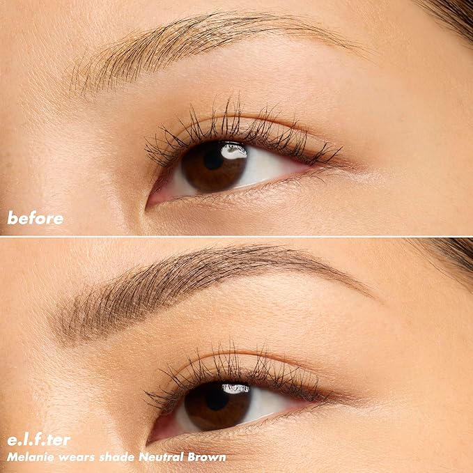 e.l.f. Micro-Fine Brow Pencil, Waterproof Brow Color & Spoolie For Shaping Brows & Creating A Feathered Natural-Looking Finish, Vegan & Cruelty-Free, Neutral Brown