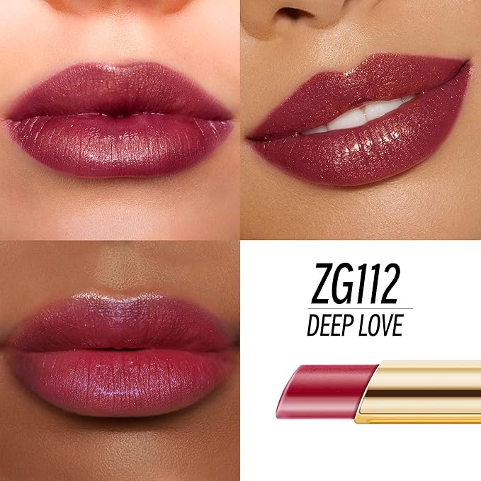 Depuplum Dark Red Moisturizing Lipstick for Women Shimmer Tinted Lip Balm Hydrate Nourish Burgundy Lip Gloss Cruelty Free Lip Makeup, ZG112 Deep Love