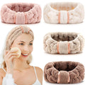 WILLBOND 4 Pack Microfiber Headbands Spa Facial Headbands Makeup Head bands Elastic Terry Cloth Head Wrap for Women Girls Washing Face Makeup Shower Yoga Sports(Coffee, Khaki, Pink and White)