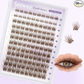 Brown Lash Clusters 10-18mm Mix D Curl Dark Brown Lash Clusters 120pcs DIY Wispy Cluster Eyelash Extensions Individual Natural Lashes Cluster False Eyelash Clusters (S3 Lashes Only)