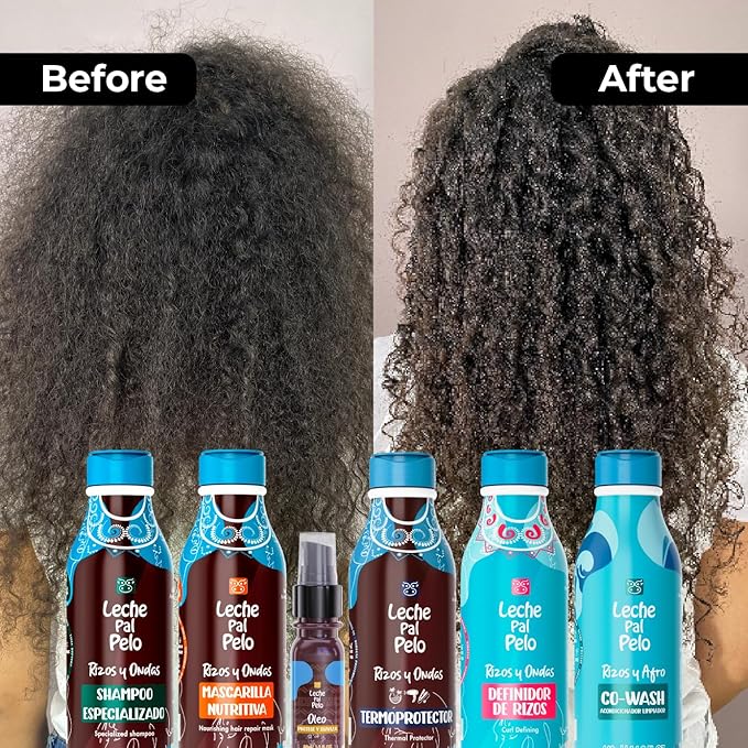 Leche Pal Pelo Curly and Wavy - Specialized Shampoo with Coconut Oil, Coconut Milk, Aloe Vera - Made without Sulfates and Parabens - 14.9 oz