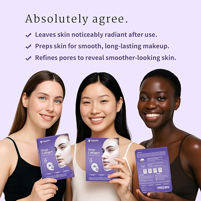 Deep Collagen Overnight Face Mask | Hydrating Anti Aging Gel Mask for Fine Lines Wrinkles & Firming | Pore Tightening Moisturizing Facial Treatment for All Skin Types