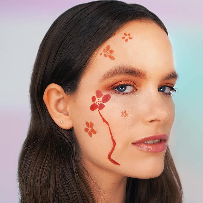 Stencil1FX - Cherry Blossom Eye Makeup Stencil - Fairy Renaissance Elven Princess - for Costumes, Dress Up, Halloween, Cosplay, Face Painting, Raves, Festivals, Parades, Parties