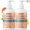 Alozera Vitamin C Ceramide Moisturizer Cream, Rejuvenating Face & Body Lotion with Plant Stem Cell, Helps Brighten and Even Skin Tone, Non-Greasy, Lightweight, Fragrance-Free, 16.9 oz (2-Pack)